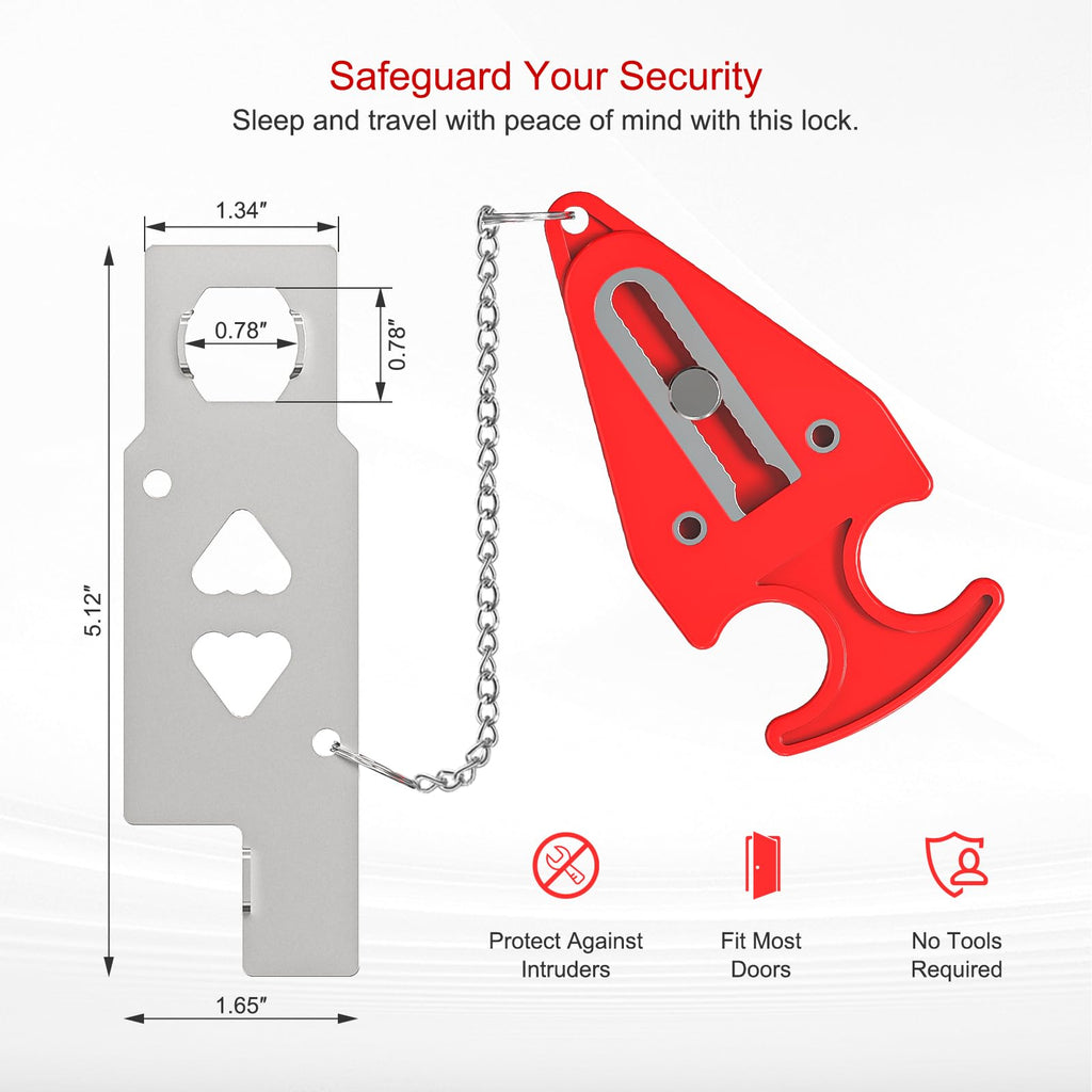 MATWEI 3rd Gen Portable Door Lock - Hotel Door Locks for Travelers Security, Travel Lock for Apartment/Dorm/Home - Extra Safety & Privacy Protection Device