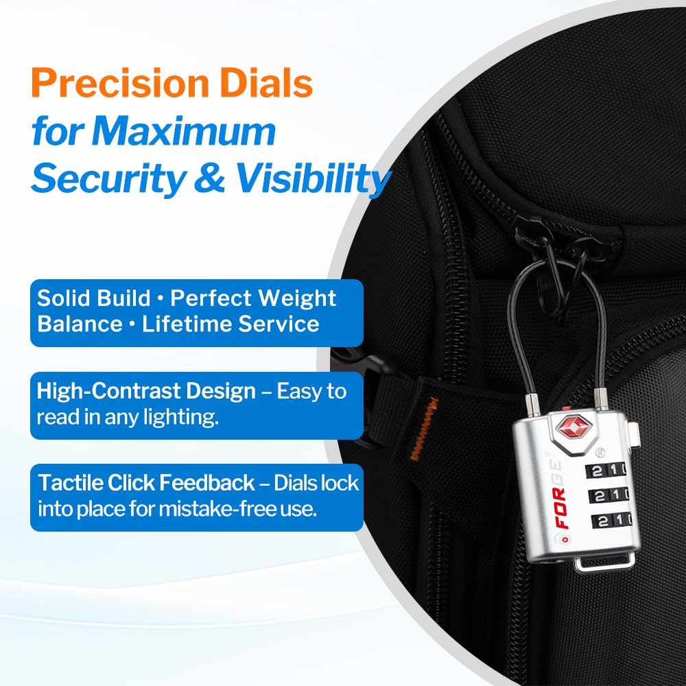 TSA-Approved Resettable Combination Cable Luggage Lock