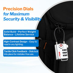 TSA-Approved Resettable Combination Cable Luggage Lock