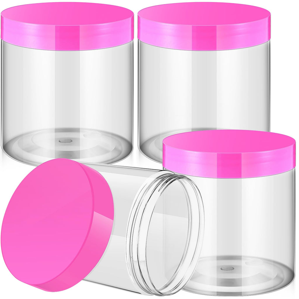 Patelai 4 Pcs Plastic Jars Wide Mouth with Lids