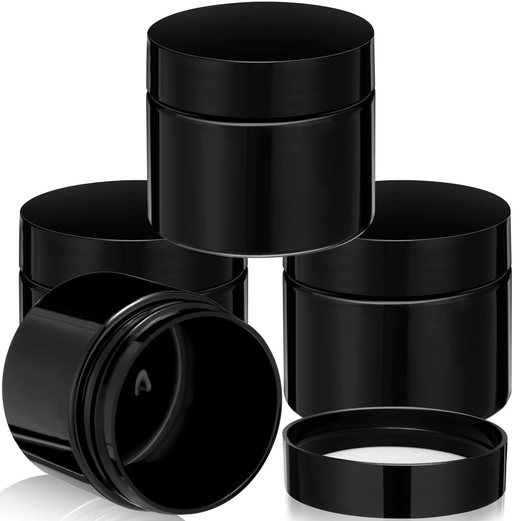 Patelai 4 Pcs Plastic Jars Wide Mouth with Lids