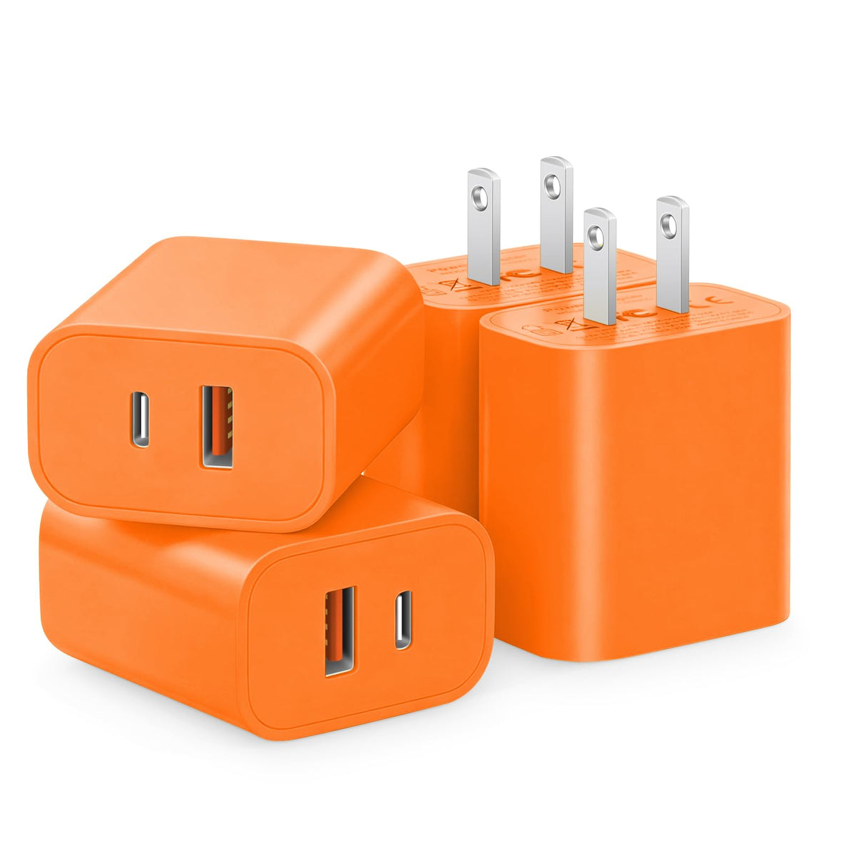 [4 Pack] USB C Charger Block Fast Charging Multiport Adpater [PD 20W USB-C & QC 3.0 USB Port] for IP 16/15/14/13/12/11/X/8, i Pad, Sam Sung, Google, Galaxy & More