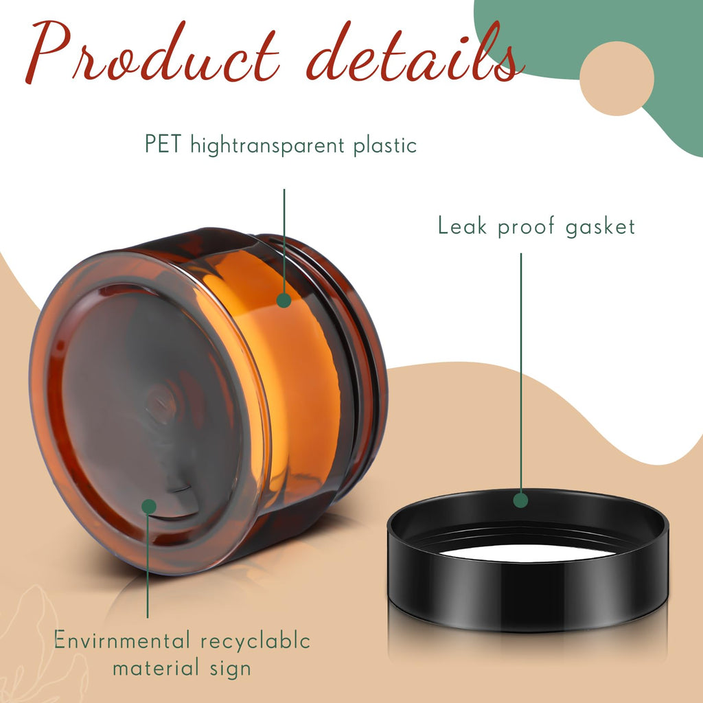 Patelai 4 Pcs Plastic Jars Wide Mouth with Lids