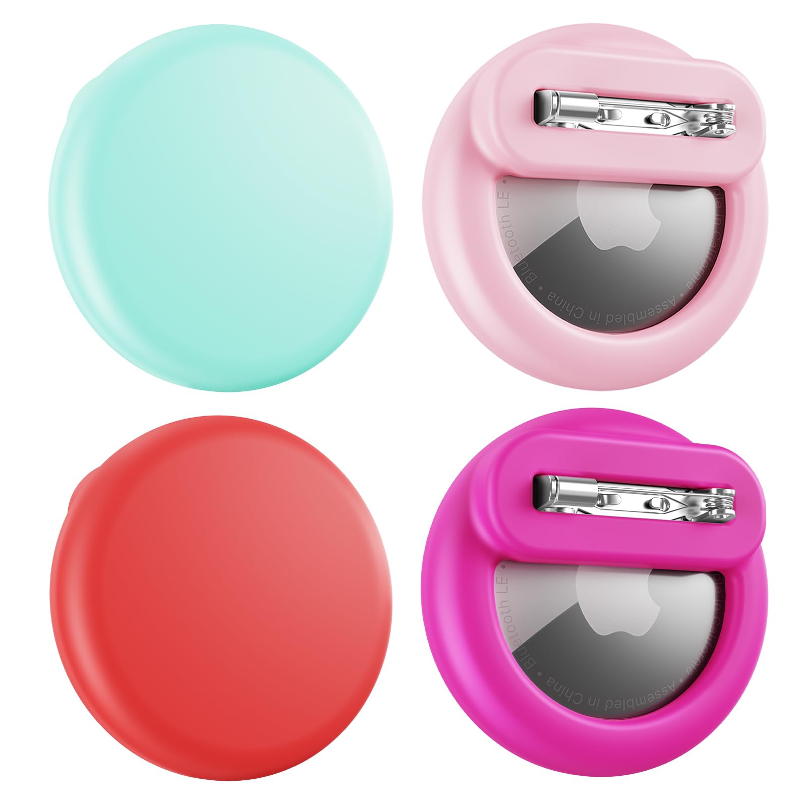 Bingcok AirTag Cover-4 Pack Apple Kids Hidden Case, AirTag Holder with Invisible Pin, Anti Lost, for Kids, Elderly, Luggage, Clothing