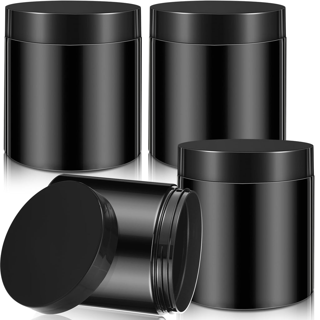 Patelai 4 Pcs Plastic Jars Wide Mouth with Lids
