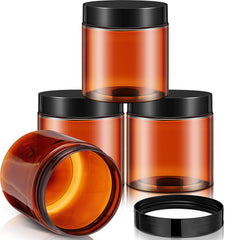 4-Pack Wide-Mouth Plastic Travel Jars with Lids