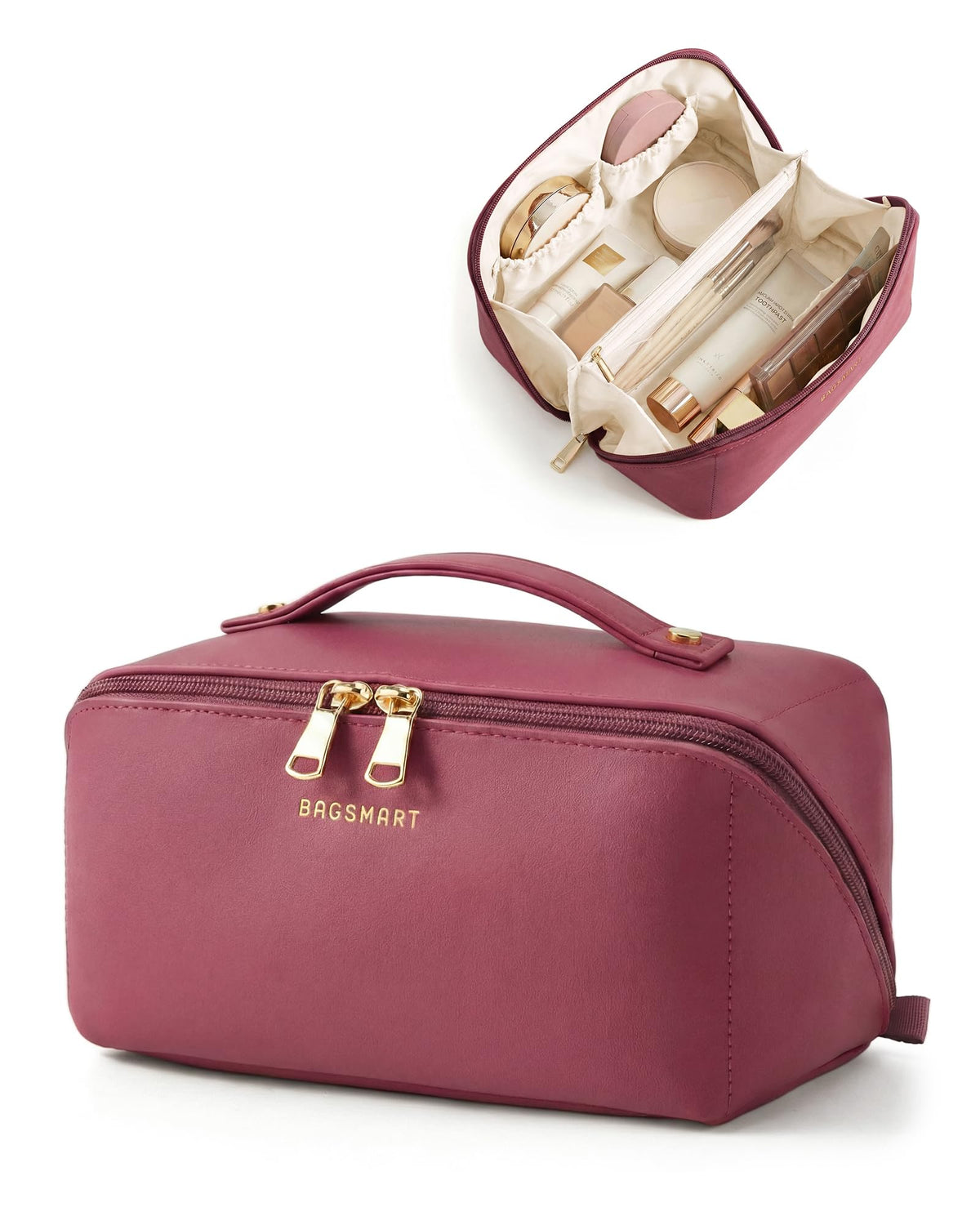 BAGSMART Makeup Bag Travel Toiletry Bag for Women, Make Up Bags