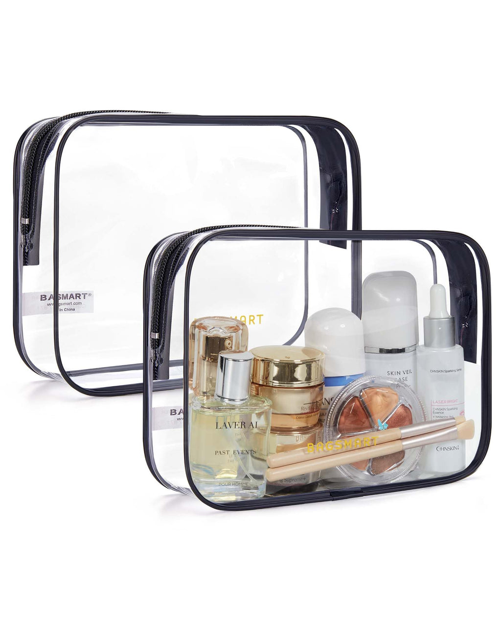 BAGSMART Clear Toiletry Bag, 3 Pack TSA Approved Toiletry Bag Quart Size Bag
