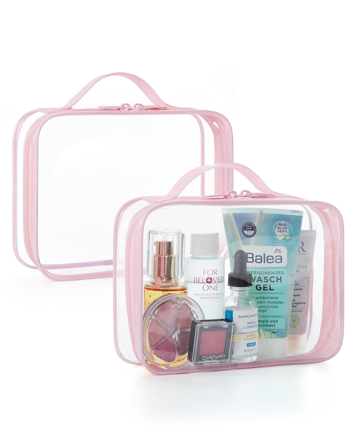 BAGSMART Clear Toiletry Bag, 3 Pack TSA Approved Toiletry Bag Quart Size Bag
