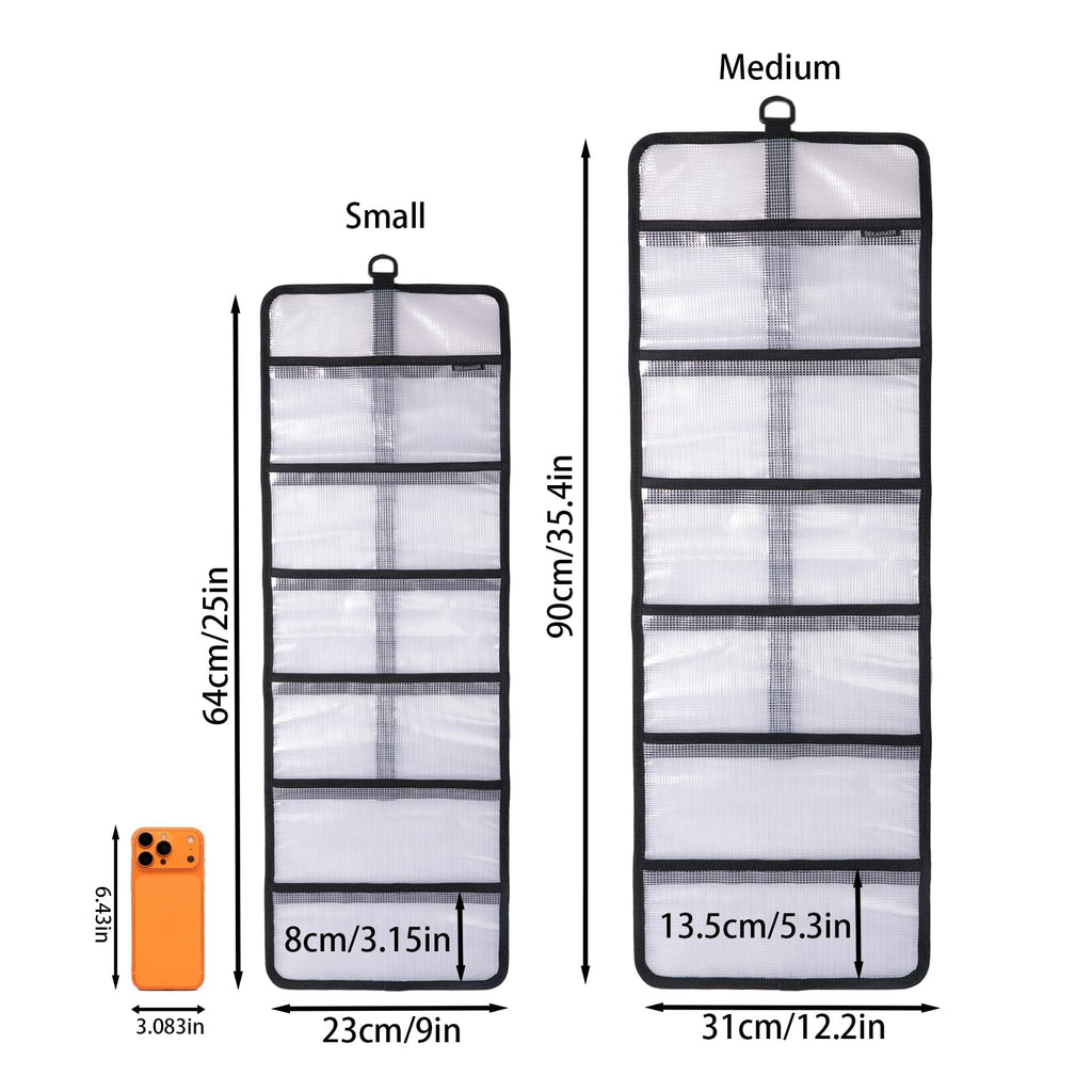 Small Roll Up Storage Bag, 6 Pockets Roll Up Tool Kit, Suitable for Mechanics, Kitchen Storage, Art Sketching, Travelling, Potter's Tools, Office Objects, Transparent and Visible, Space-saving