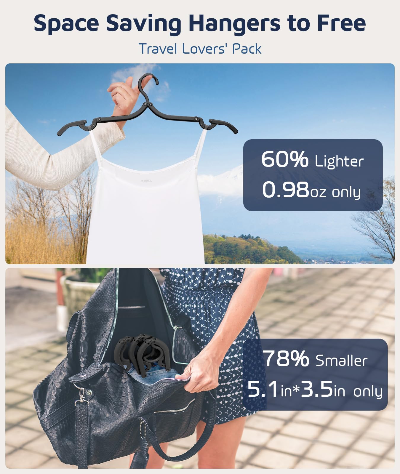 Travel Hangers, Cruise Ship Essentials Foldable Plastic Hangers Travel Essentials, Portable Cruises Must Haves, for Suitcase, RV Camping Airplane