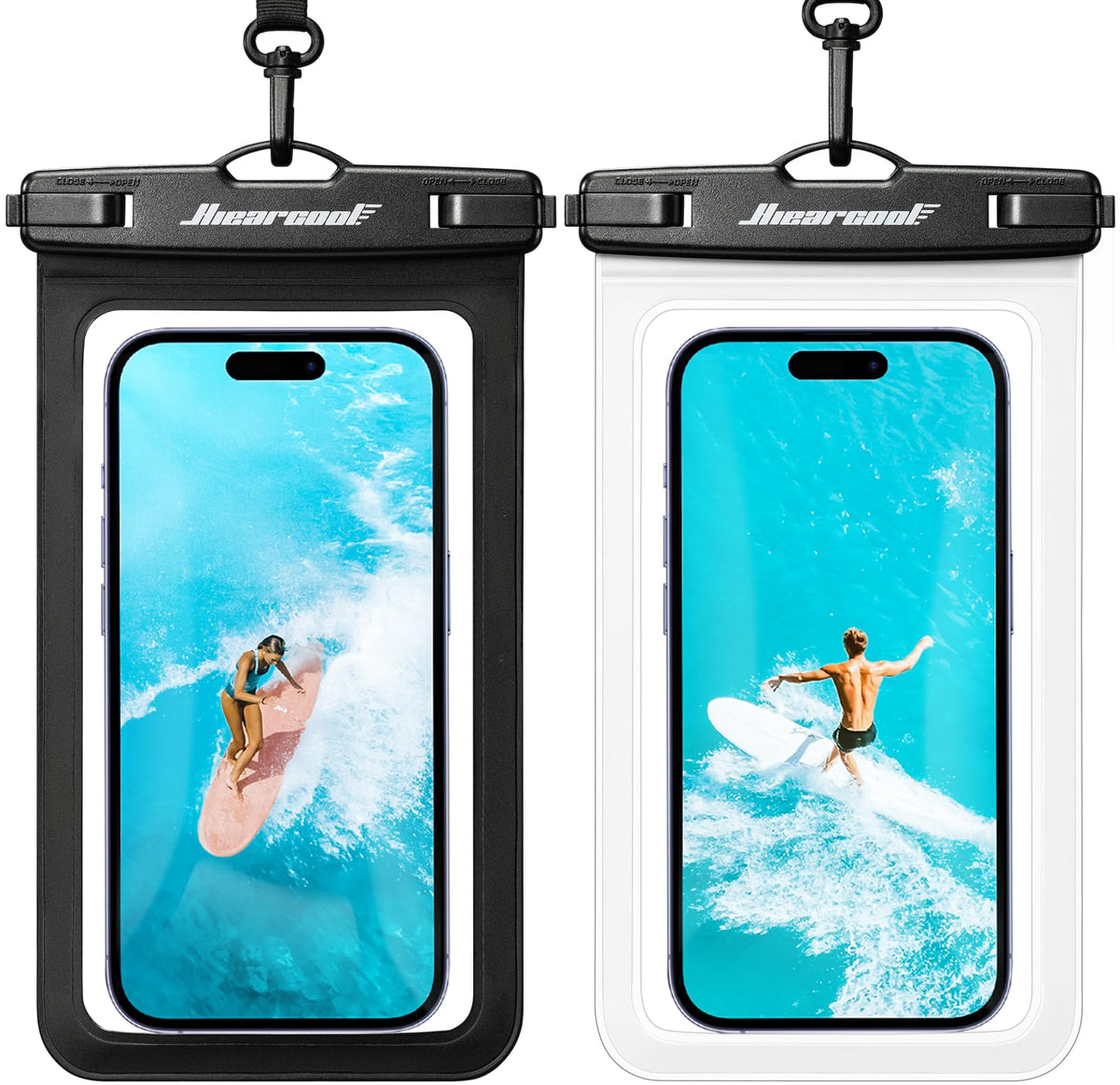 Hiearcool Universal Waterproof Case, Waterproof Phone Pouch Compatible for iPhone 14 13 12 11 Pro Max XS Plus Samsung Galaxy S22 Cellphone Up to 8.3", IPX8 Cellphone Dry Bag for Vacation-2 Pack