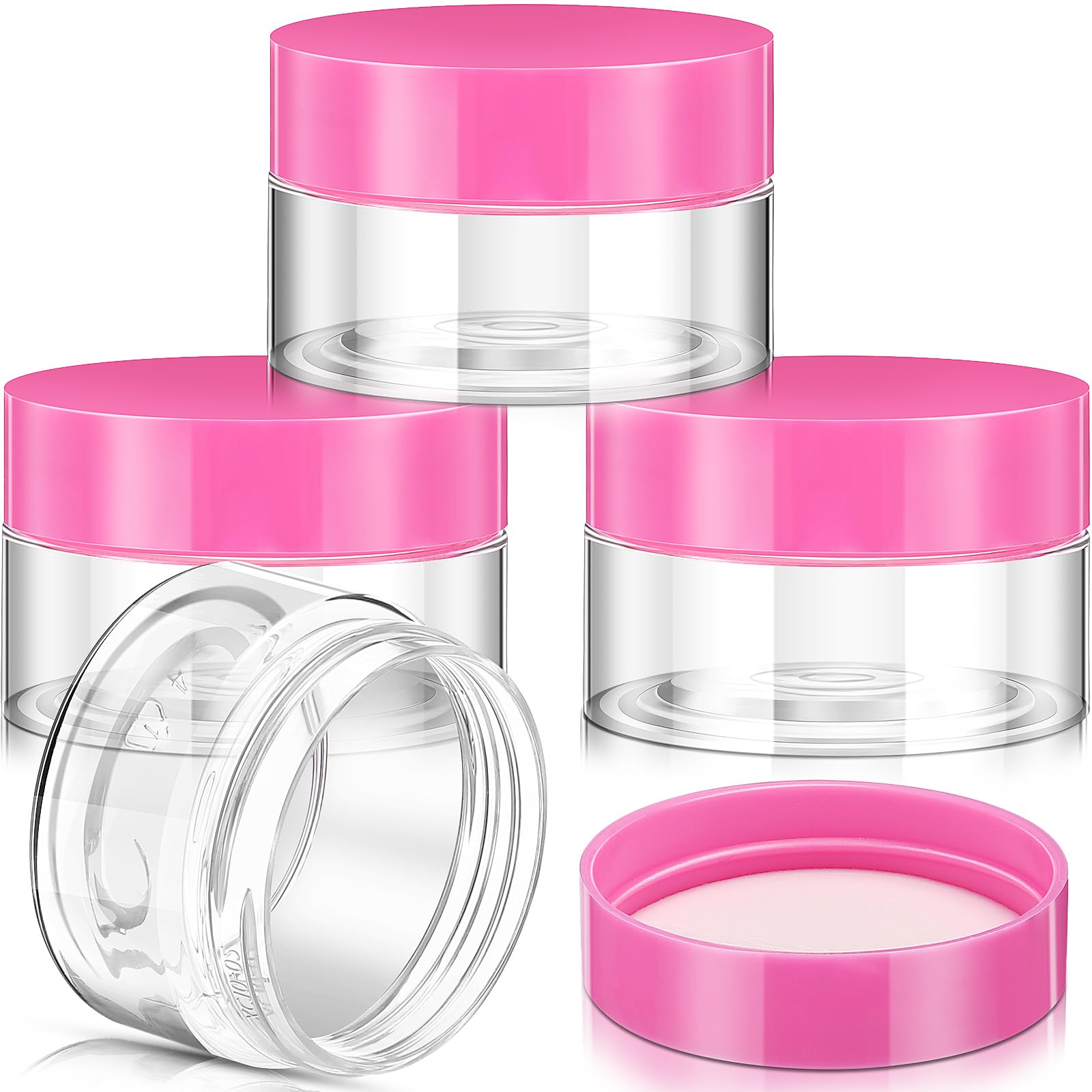 Patelai 4 Pcs Plastic Jars Wide Mouth with Lids