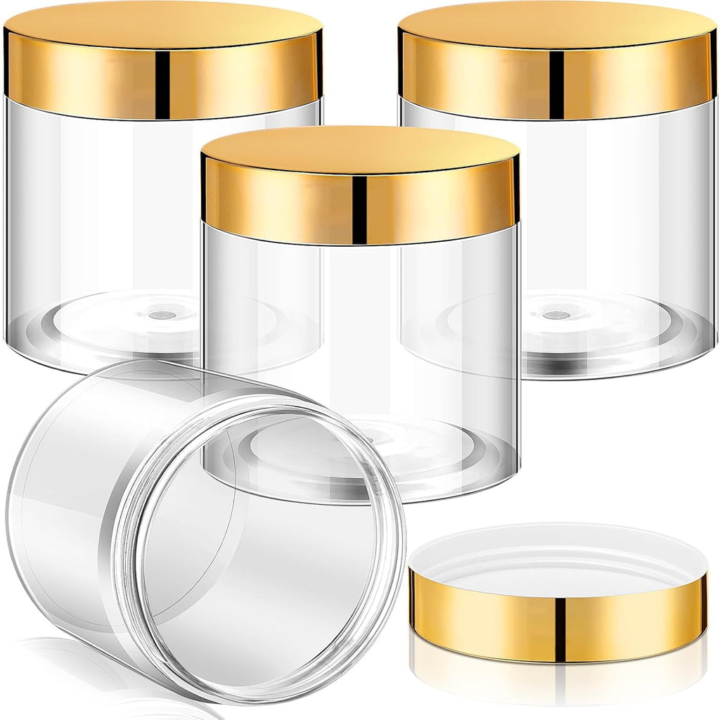 Patelai 4 Pcs Plastic Jars Wide Mouth with Lids