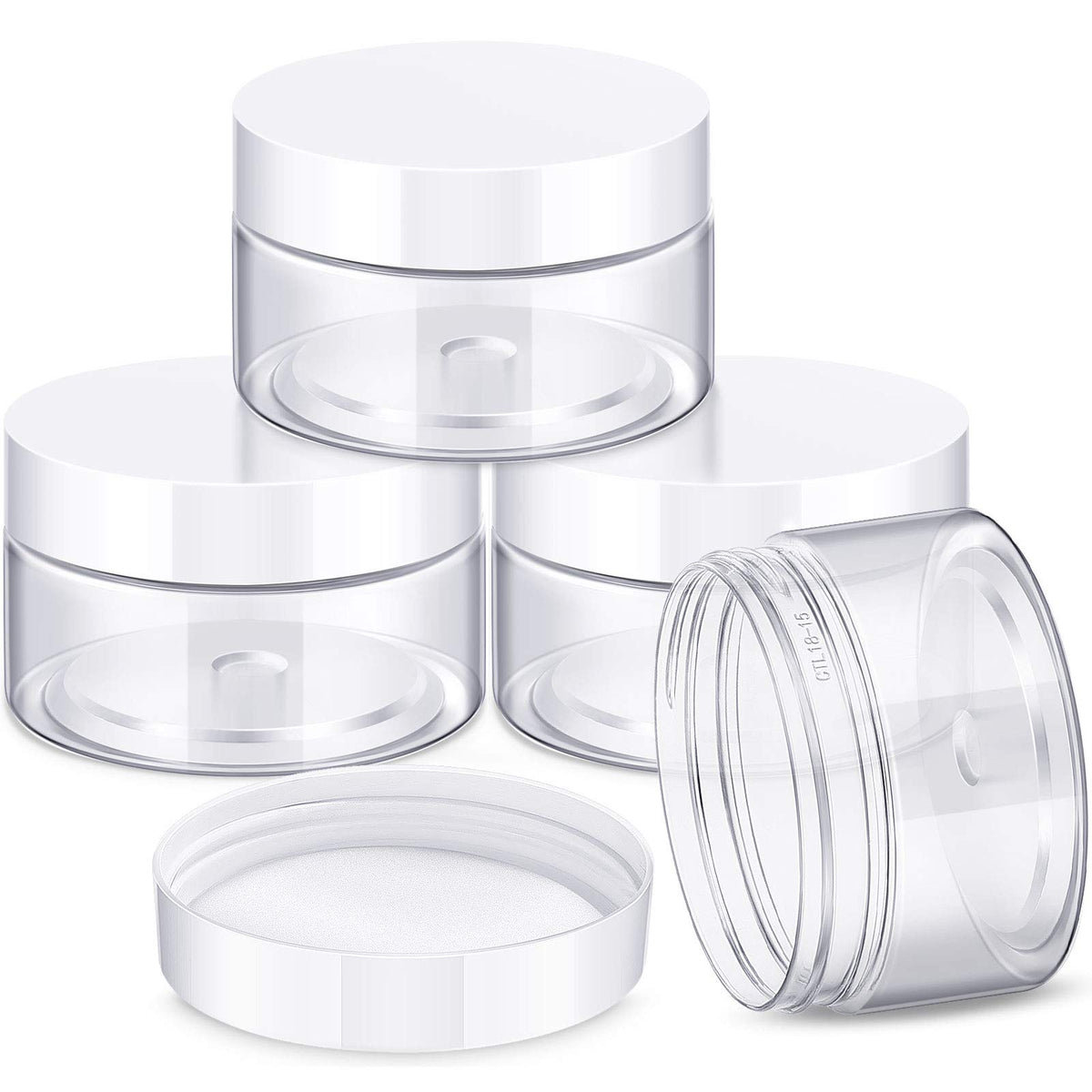 Patelai 4 Pcs Plastic Jars Wide Mouth with Lids