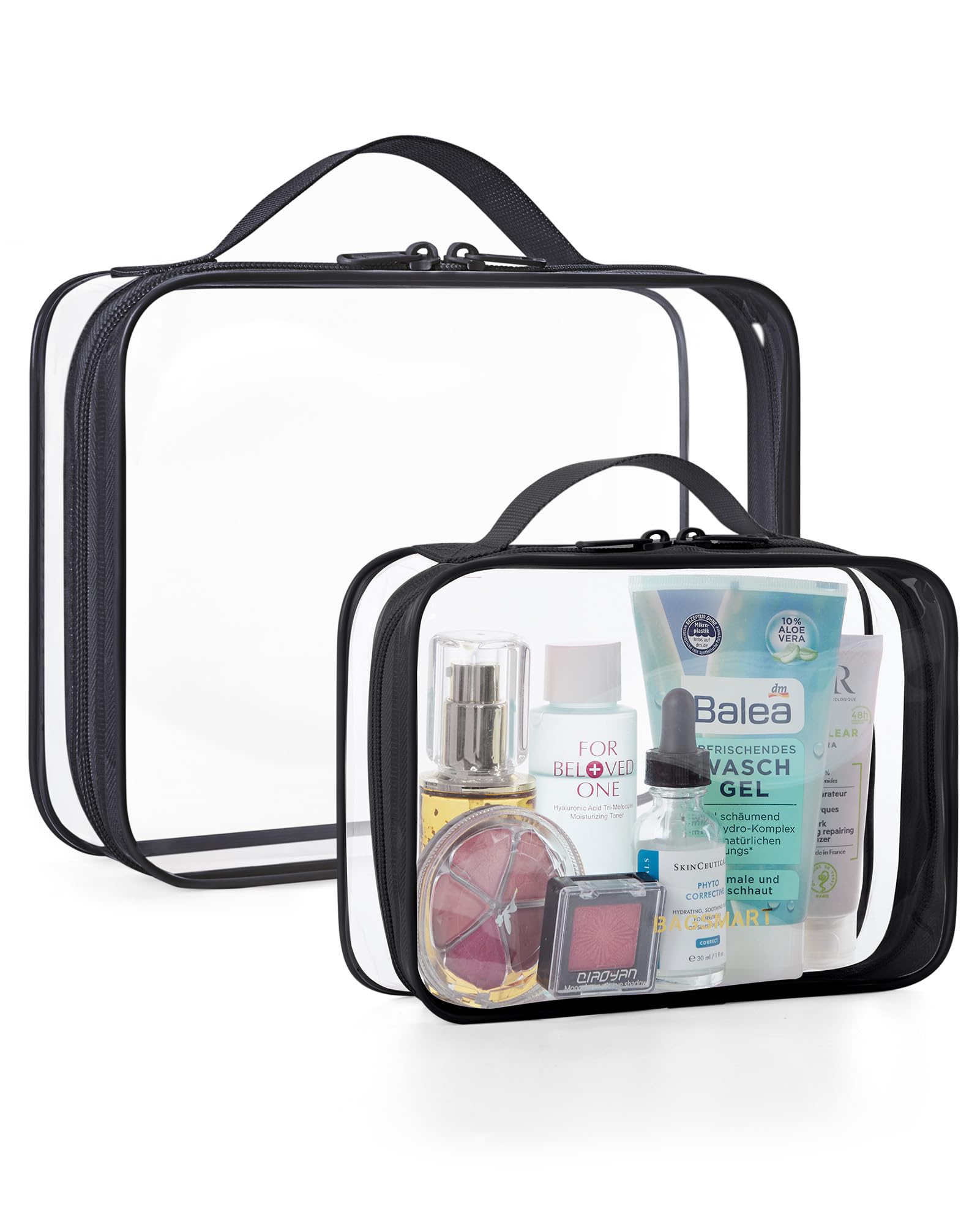 BAGSMART Clear Toiletry Bag, 3 Pack TSA Approved Toiletry Bag Quart Size Bag