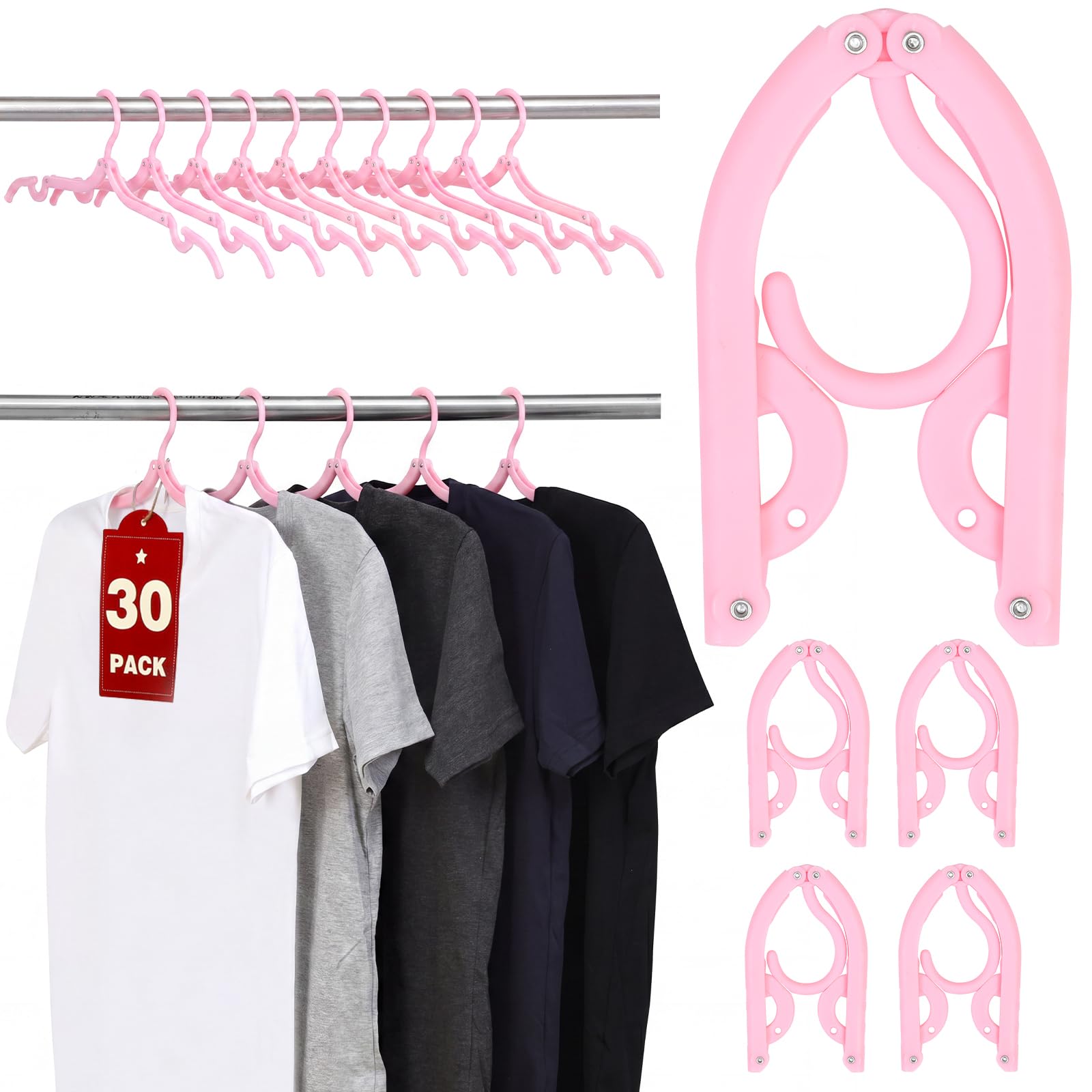 Travel Hangers, Cruise Ship Essentials Foldable Plastic Hangers Travel Essentials, Portable Cruises Must Haves, for Suitcase, RV Camping Airplane