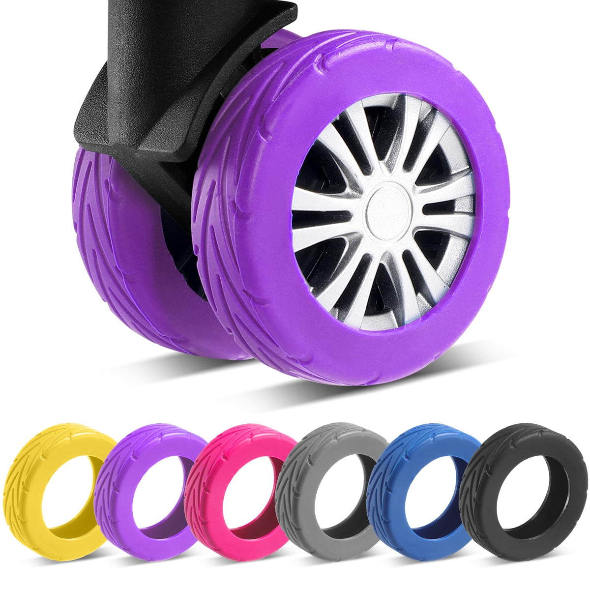 Wanzhuango 8Pcs Upgrade Luggage Wheel Covers,Essential Travel Accessories
