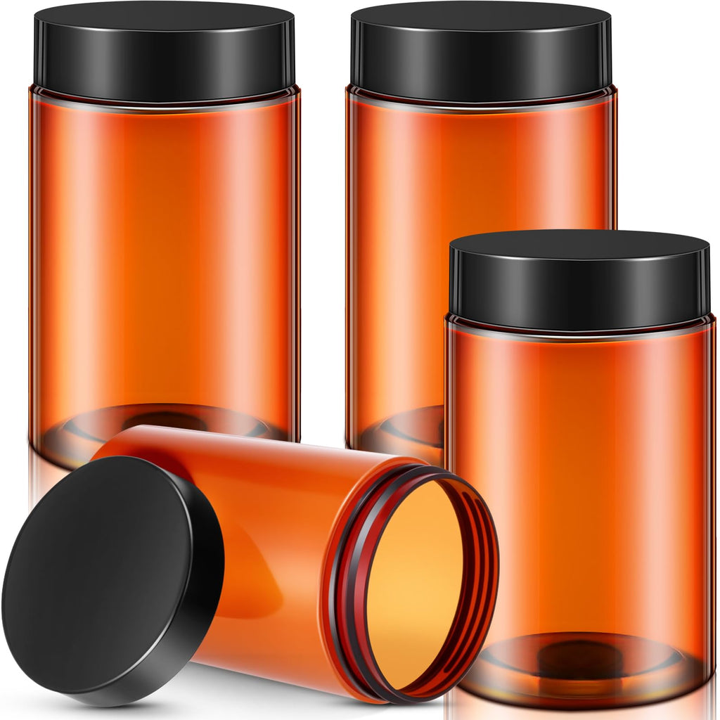 Patelai 4 Pcs Plastic Jars Wide Mouth with Lids
