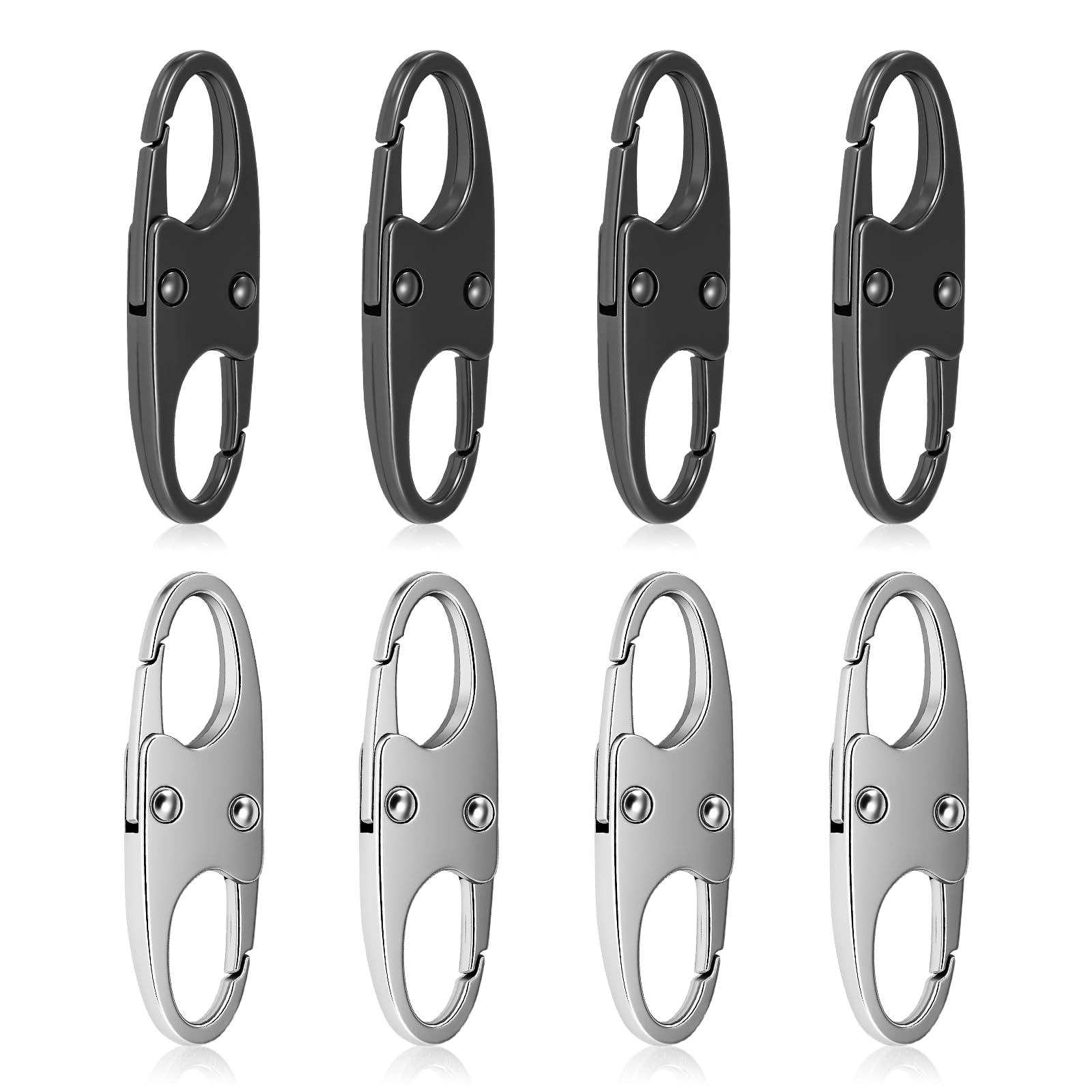 Anti-Theft Small Carabiner Clip, Double Opening Zipper Pull Replacement, Elegant Zinc Alloy Zipper Clips for Backpacks, Luggage, Duffel Bags, Travel Security Essentials