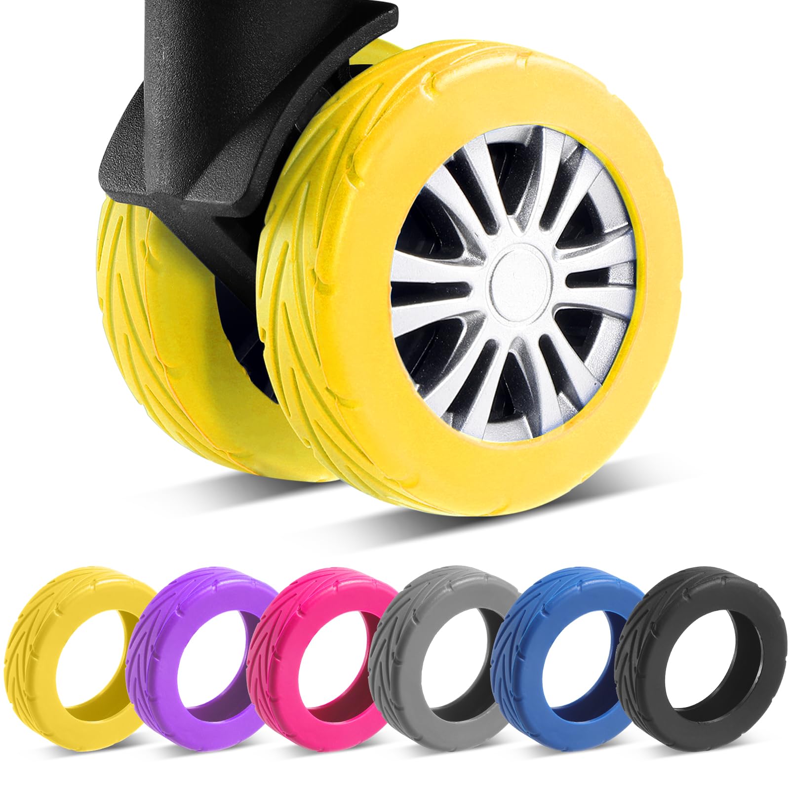 Wanzhuango 8Pcs Upgrade Luggage Wheel Covers,Essential Travel Accessories