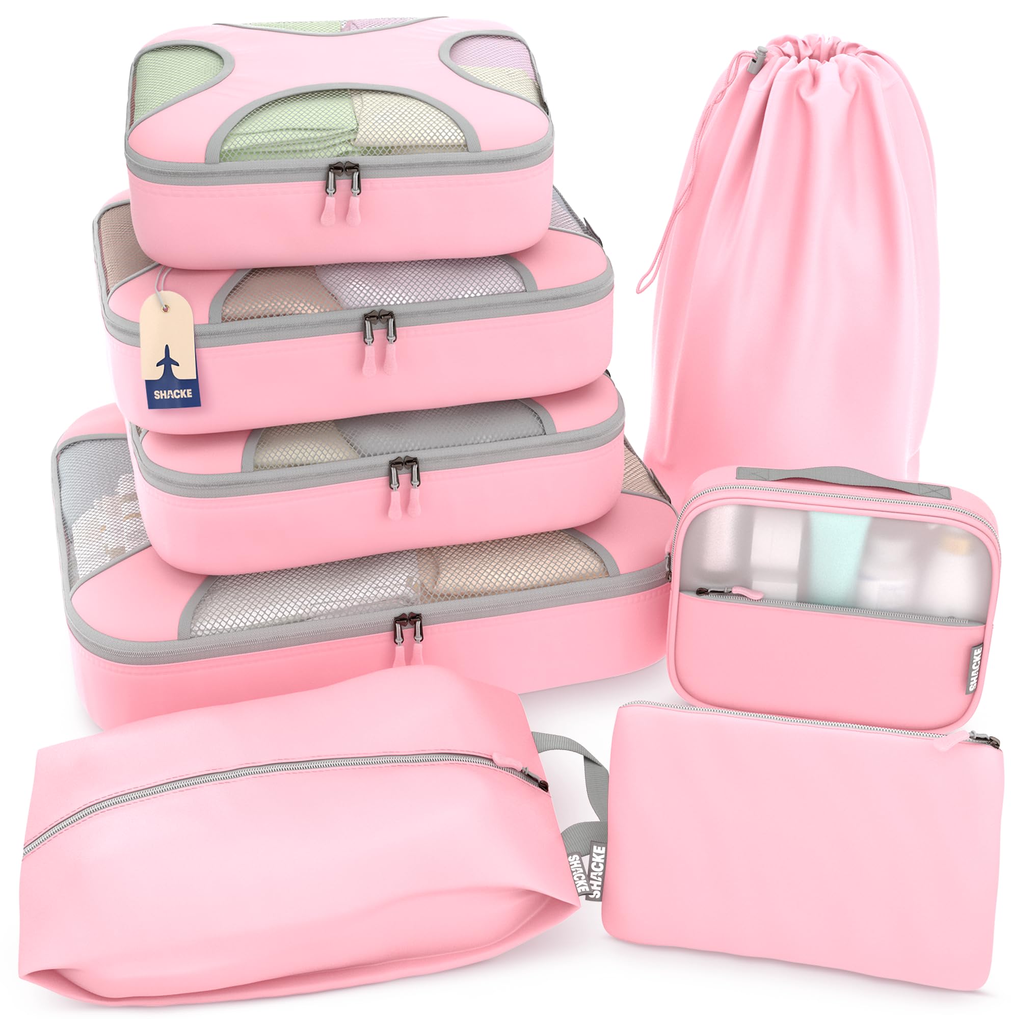 5 Set/8 Set Packing Cubes - Travel Organizers with Laundry Bag