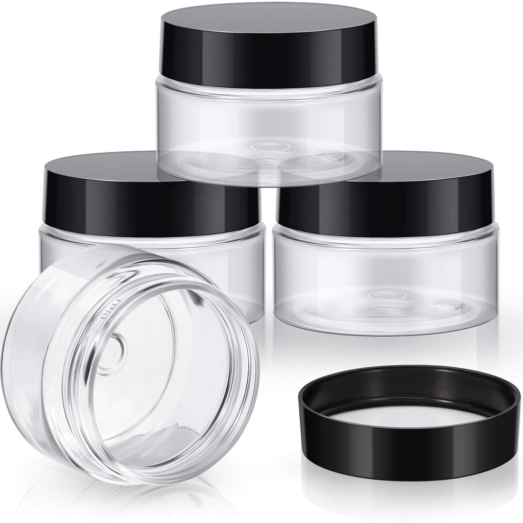 Patelai 4 Pcs Plastic Jars Wide Mouth with Lids