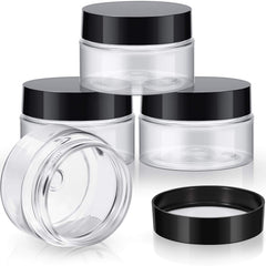 4-Pack Wide-Mouth Plastic Travel Jars with Lids