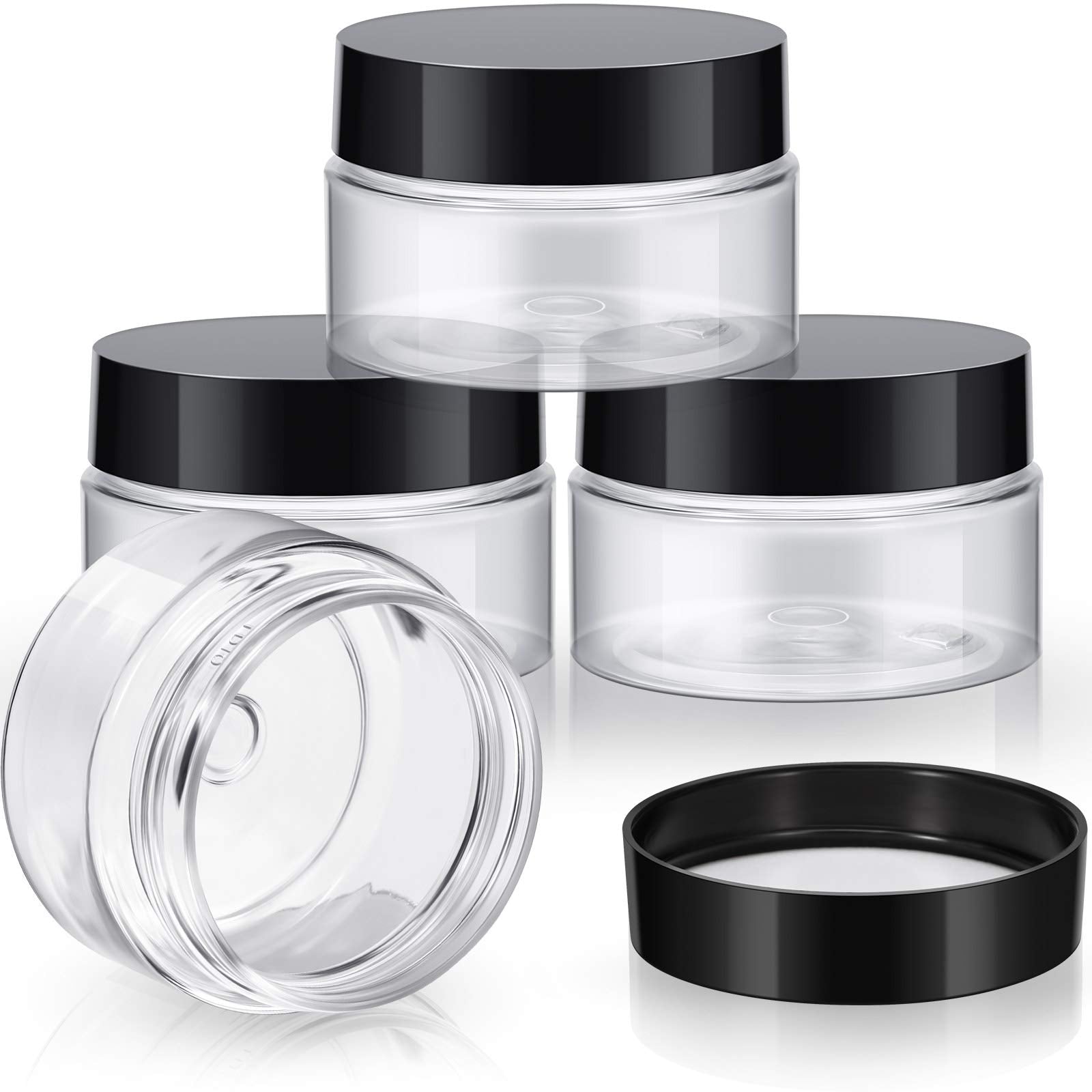 Patelai 4 Pcs Plastic Jars Wide Mouth with Lids
