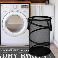 Collapsible Mesh Pop-Up Laundry Hamper with Carry Handles
