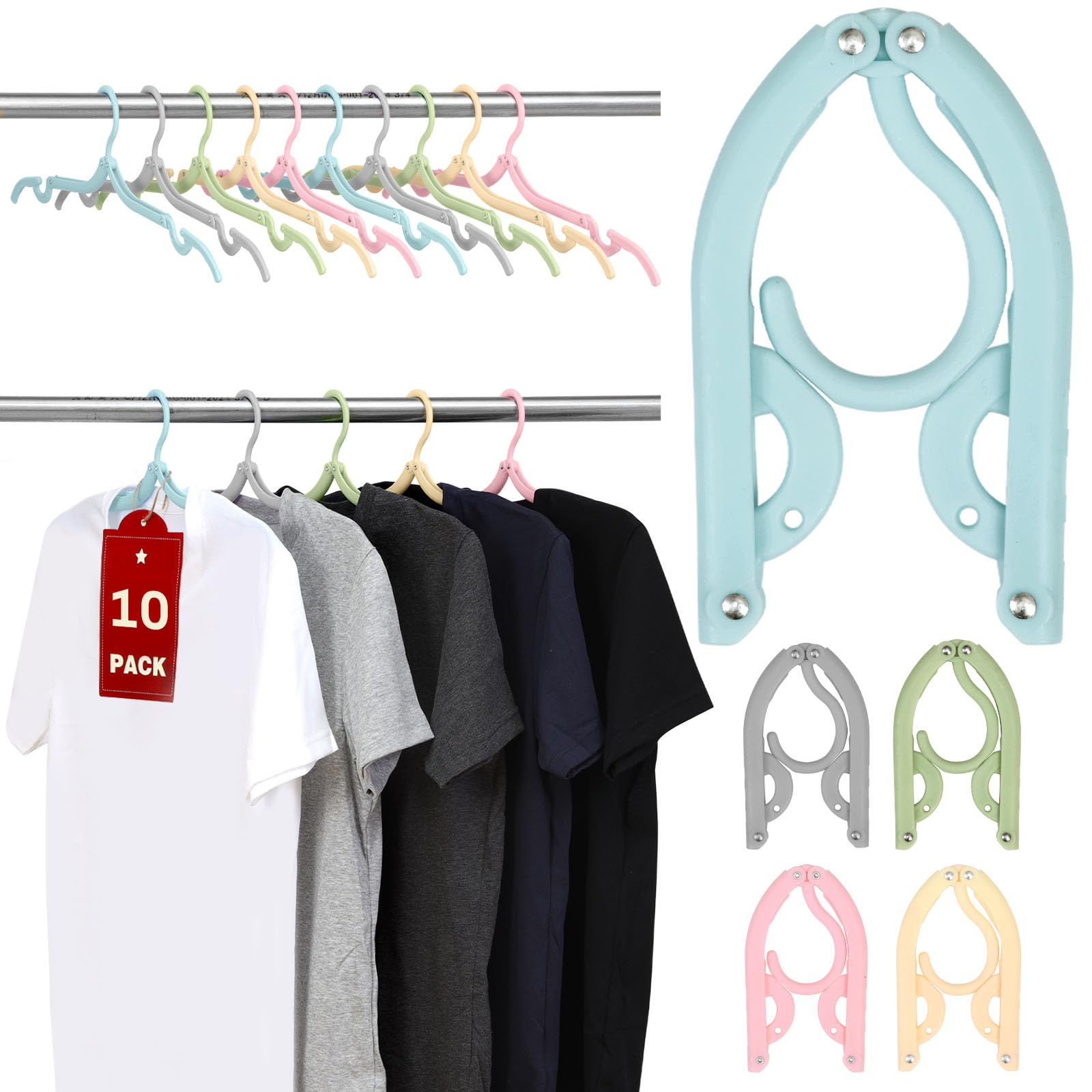 Travel Hangers, Cruise Ship Essentials Foldable Plastic Hangers Travel Essentials, Portable Cruises Must Haves, for Suitcase, RV Camping Airplane