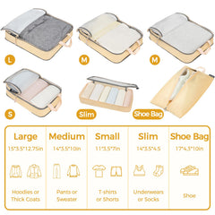 6-Piece Ultralight Compression Packing Cube Set for Travel