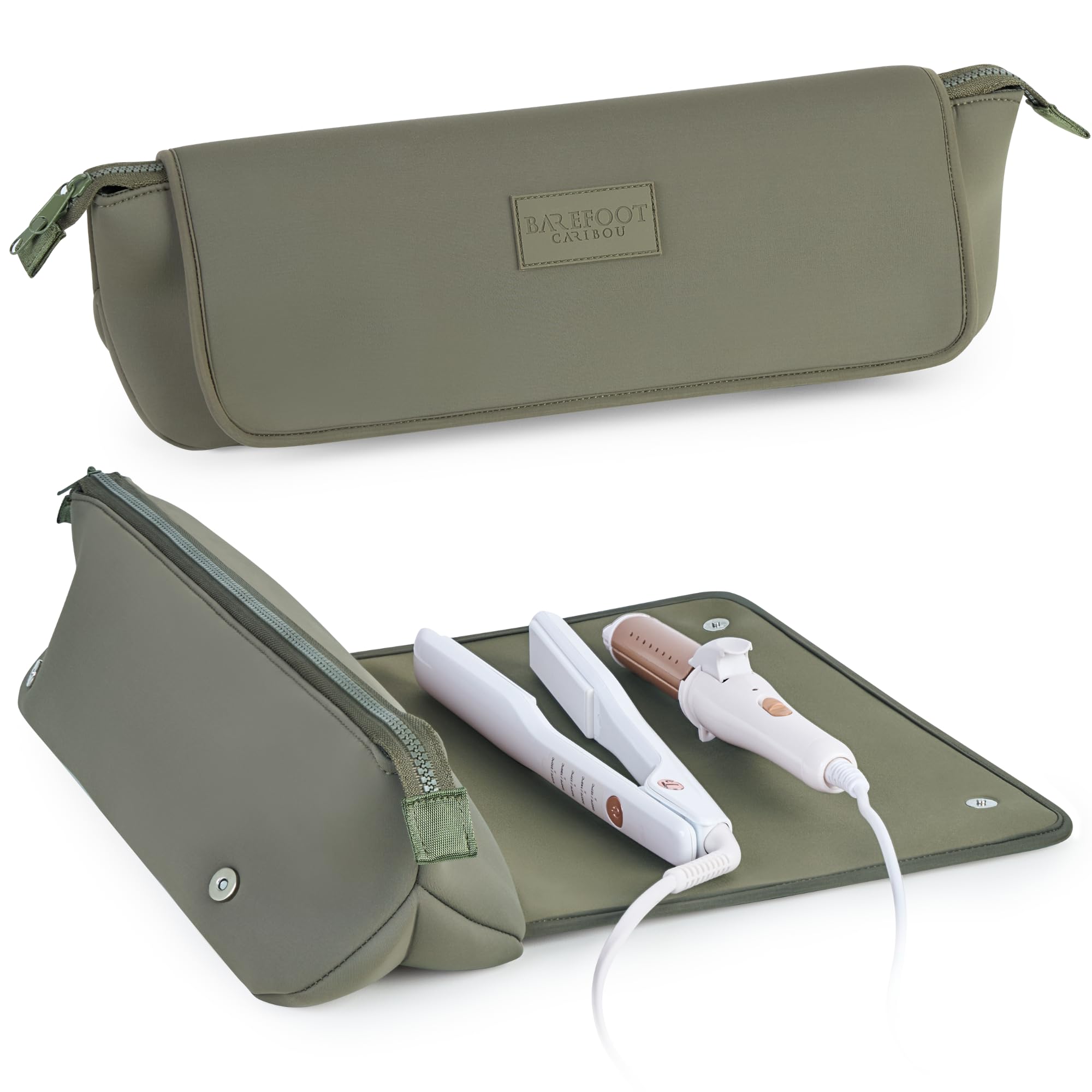 BAREFOOT CARIBOU Hair Tools Travel Bag and Heat Resistant Mat 17"
