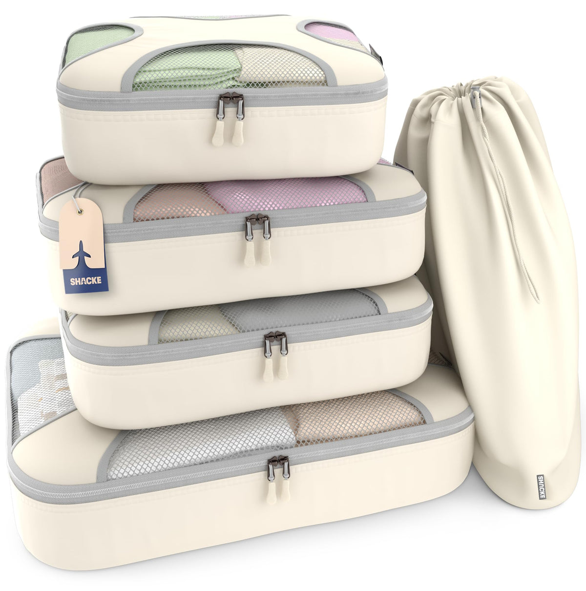 5/8-Piece Packing Cube Set with Travel Laundry Bag