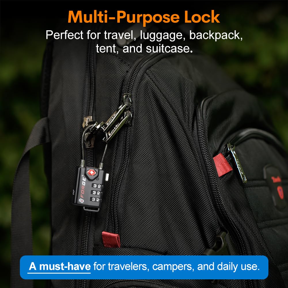 TSA-Approved Resettable Combination Cable Luggage Lock