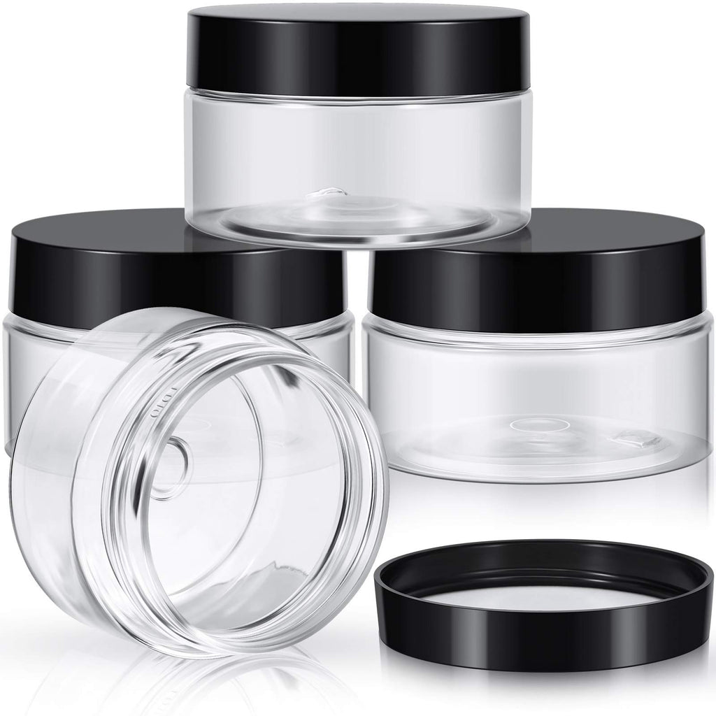 Patelai 4 Pcs Plastic Jars Wide Mouth with Lids
