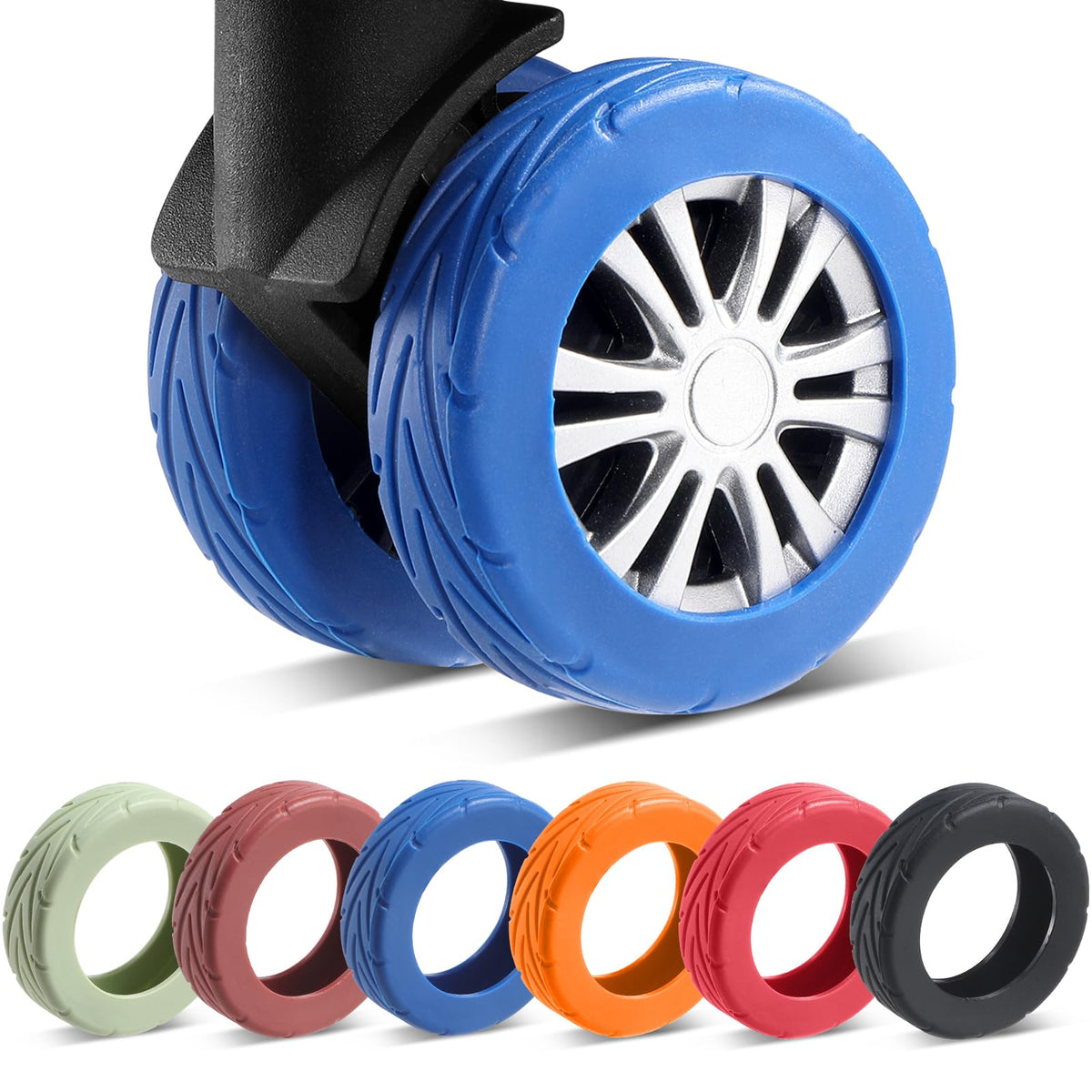 Wanzhuango 8Pcs Upgrade Luggage Wheel Covers,Essential Travel Accessories