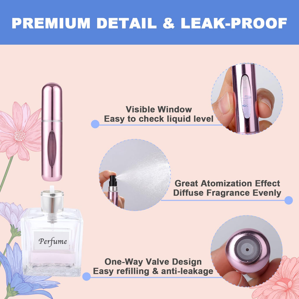 TiddieBair Mini Perfume Travel Refillable Bottle, Perfume Atomizer