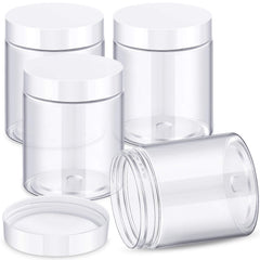 4-Pack Wide-Mouth Plastic Travel Jars with Lids