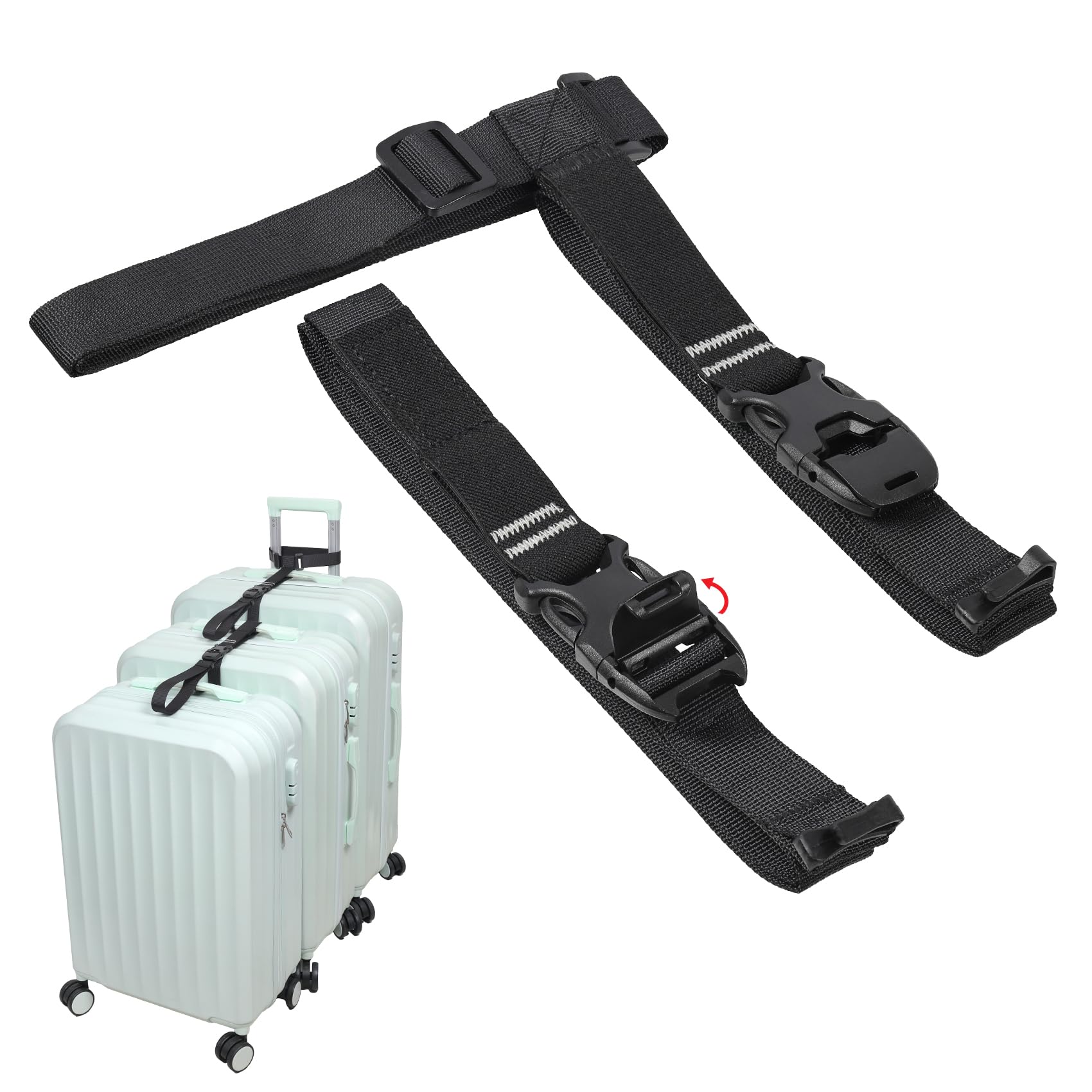 Vigorport Luggage Connector Straps for Suitcase, Add A Bag Suitcase Belt