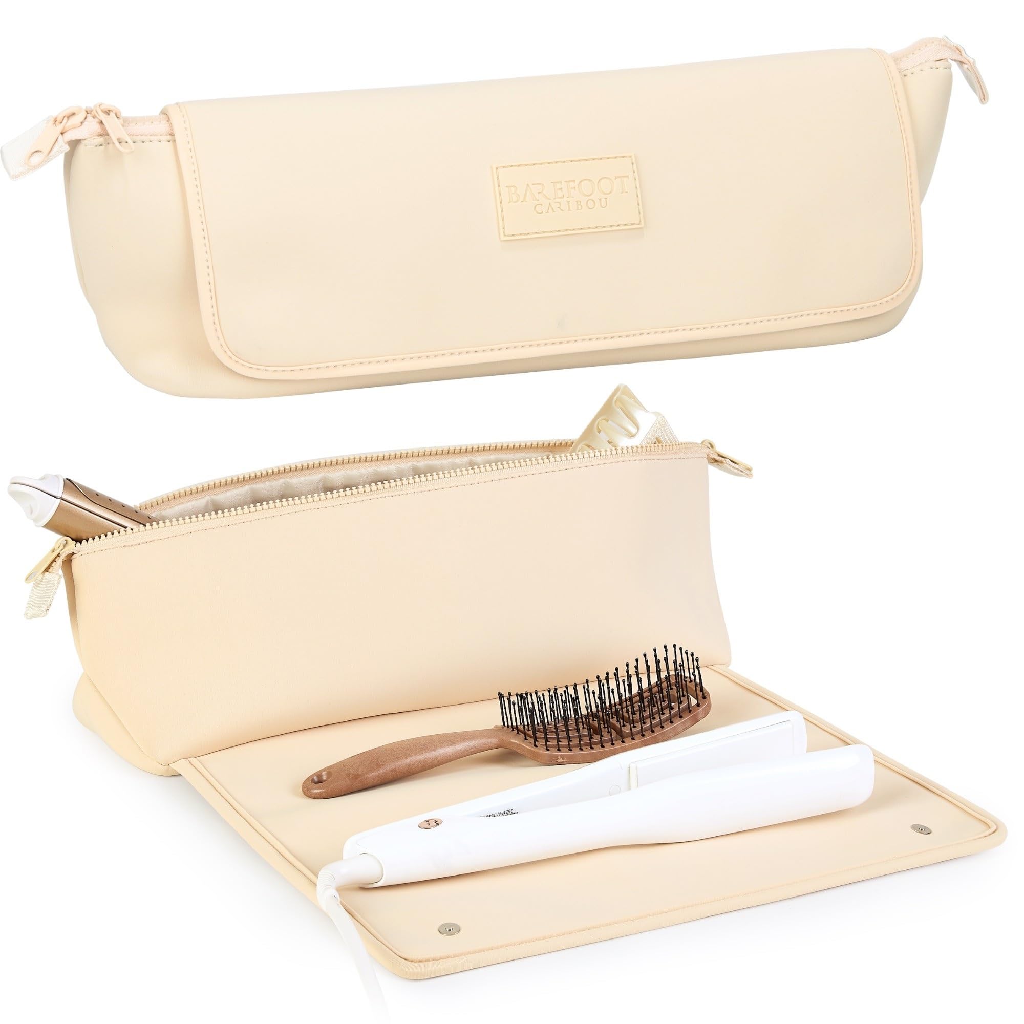 BAREFOOT CARIBOU Hair Tools Travel Bag and Heat Resistant Mat 17"