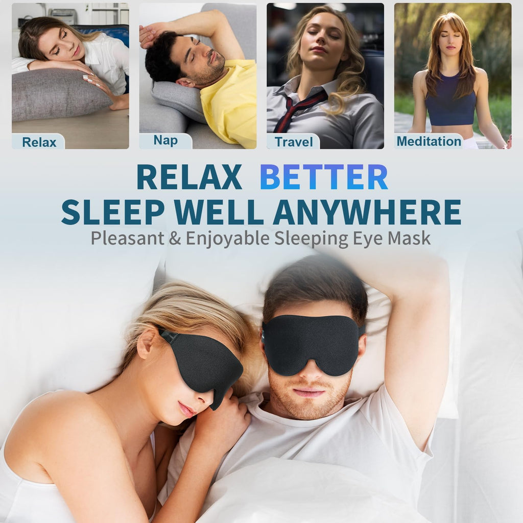 ZGGCD Sleep Mask for Side Sleeper, Light Blocking Sleeping Eye Mask for Women Men, 3D Contoured Cup Night Blindfold, Luxury Eye Cover Eye Shade with Adjustable Strap for Travel, Nap