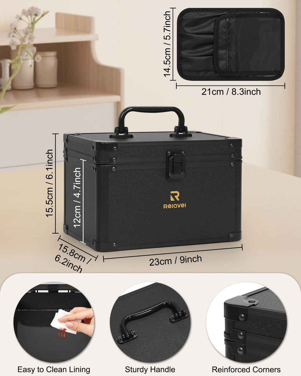 Relavel Makeup Case with Led Mirror