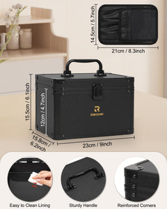 LED Mirror Makeup Travel Case with Adjustable Dividers