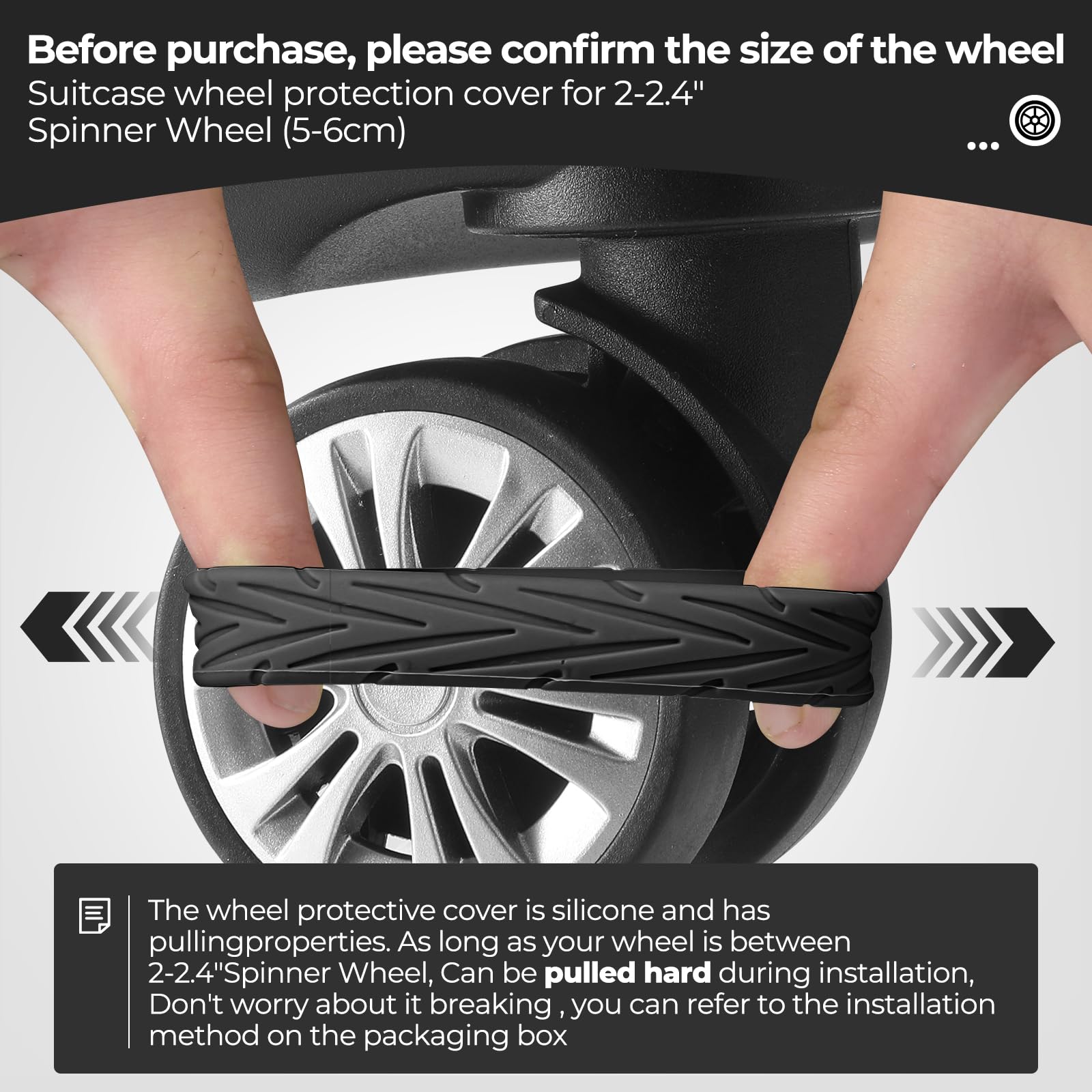 Wanzhuango 8Pcs Upgrade Luggage Wheel Covers,Essential Travel Accessories