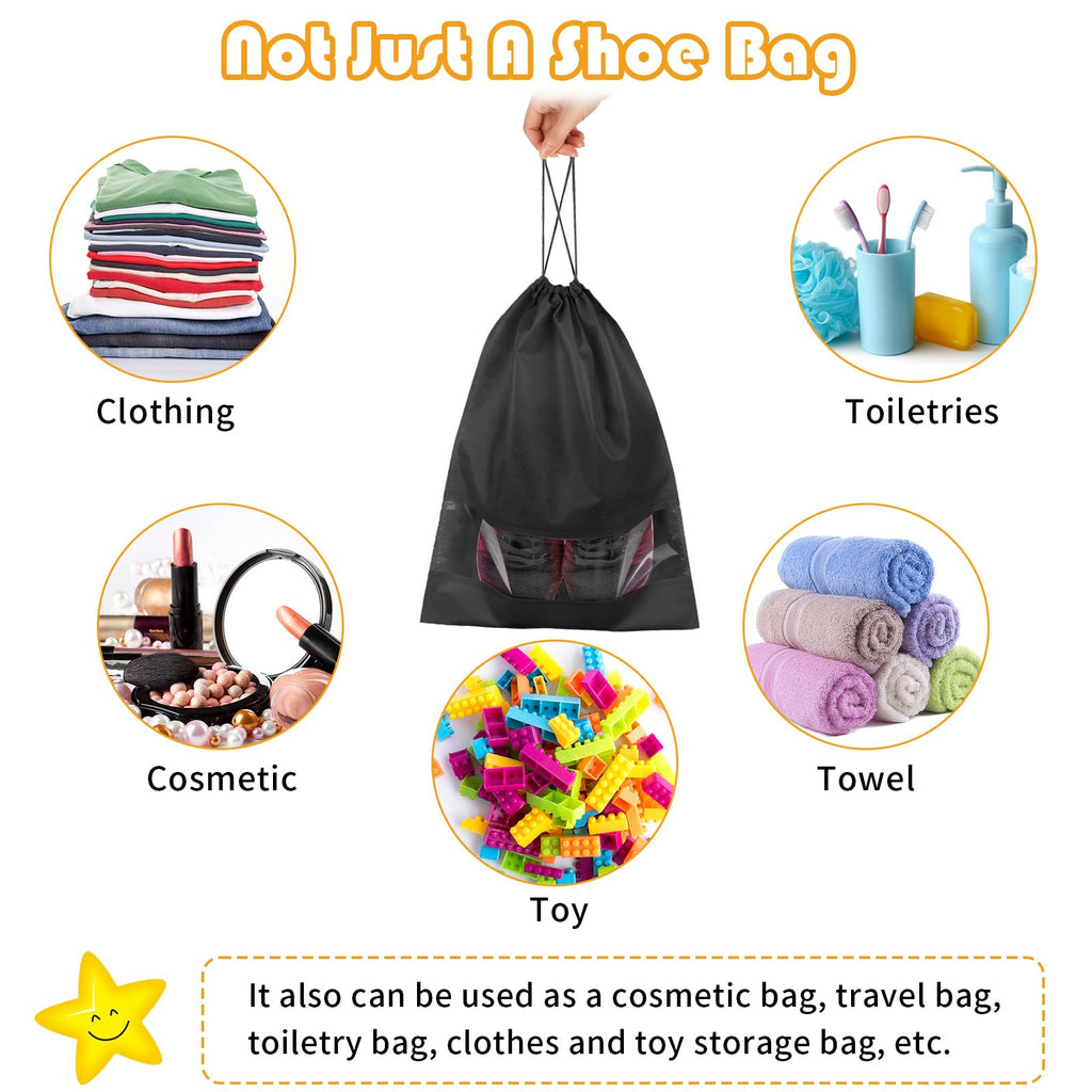Shoe Bags for Travel, Drawstring Travel Shoe Bags for Packing, Dustproof Portable Travel Shoe Storage Bag for Men and Women