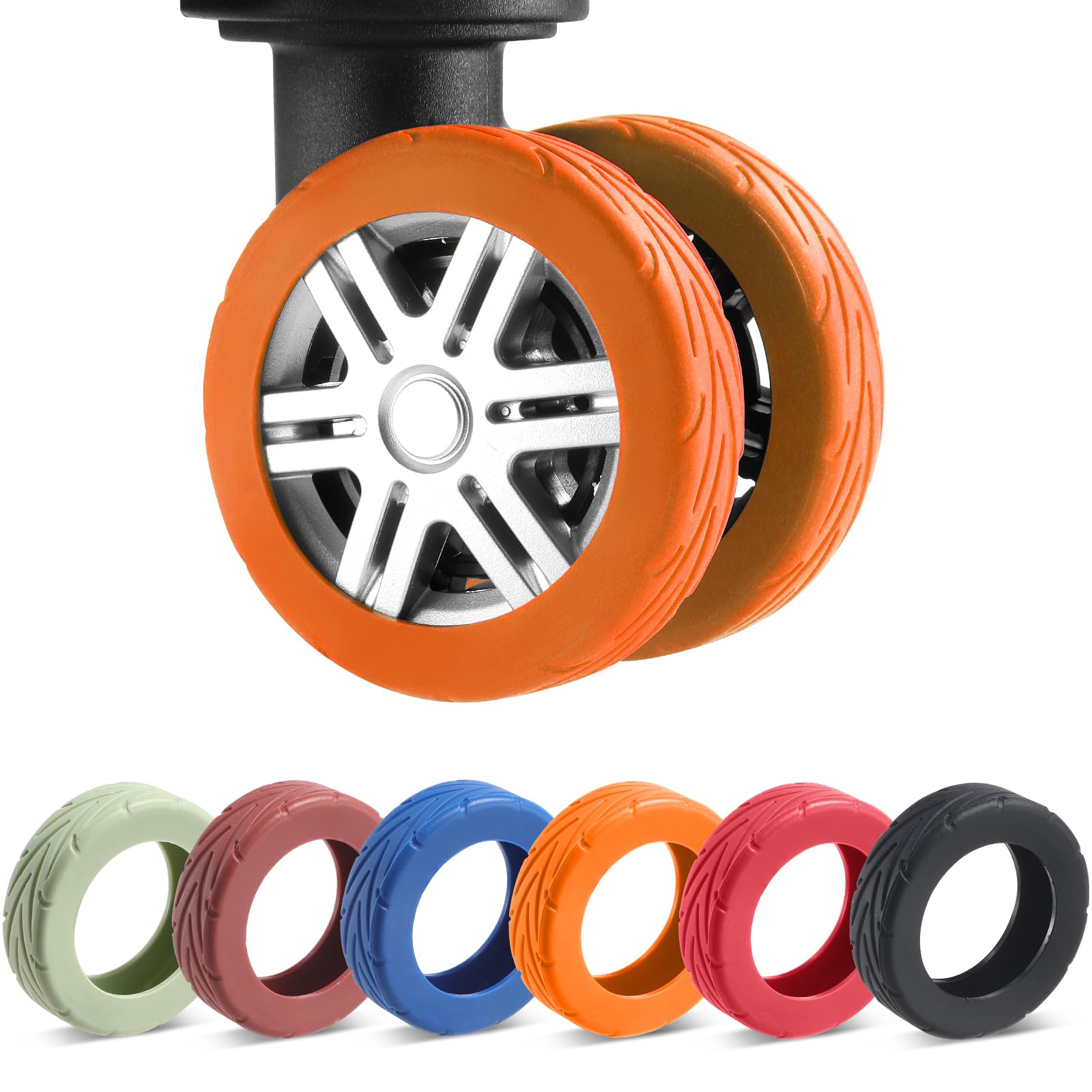 Wanzhuango 8Pcs Upgrade Luggage Wheel Covers,Essential Travel Accessories