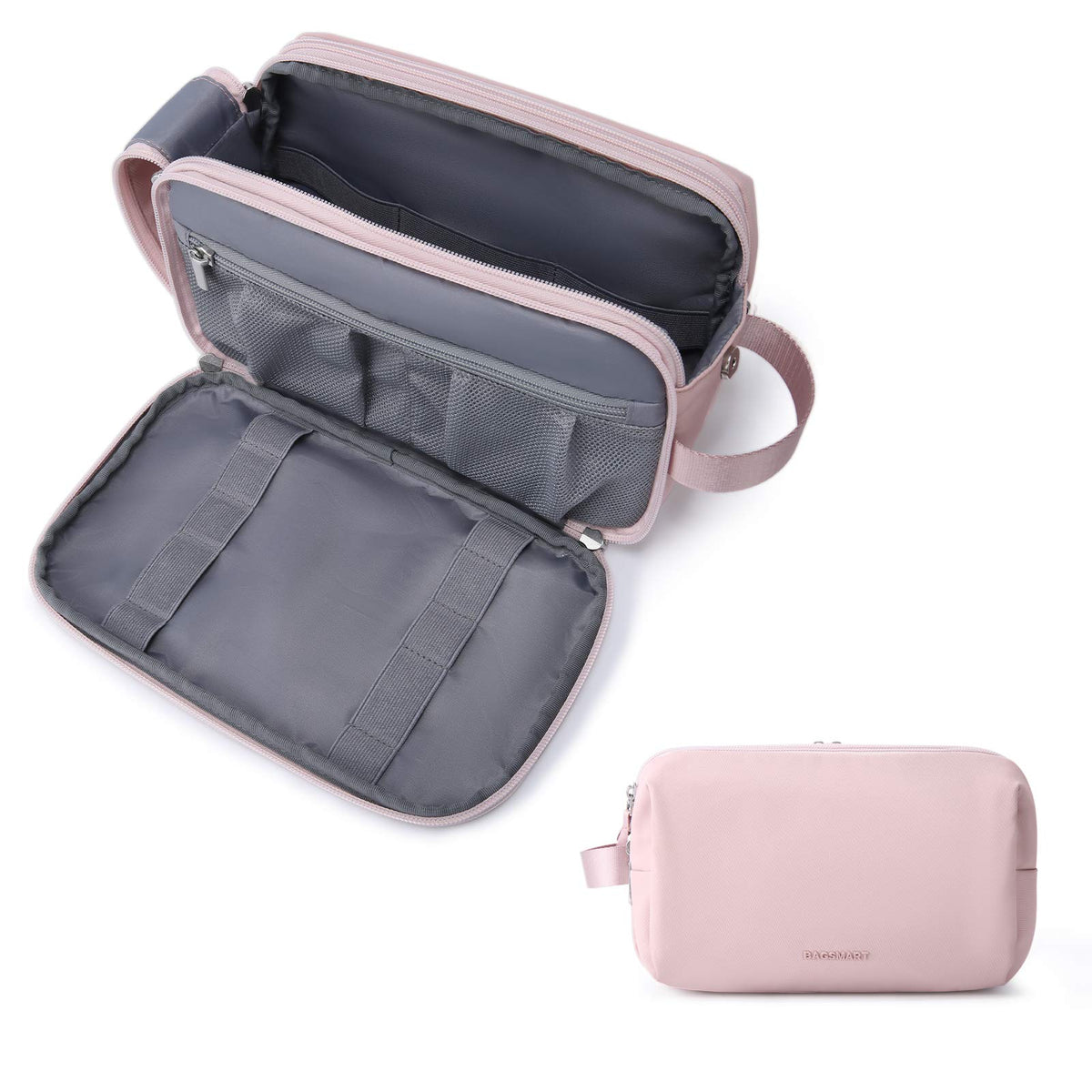 BAGSMART Toiletry Bag for Men, Travel Toiletry Organizer Dopp Kit Water-resistant Shaving Bag for Toiletries Accessories, Door Room Essentials