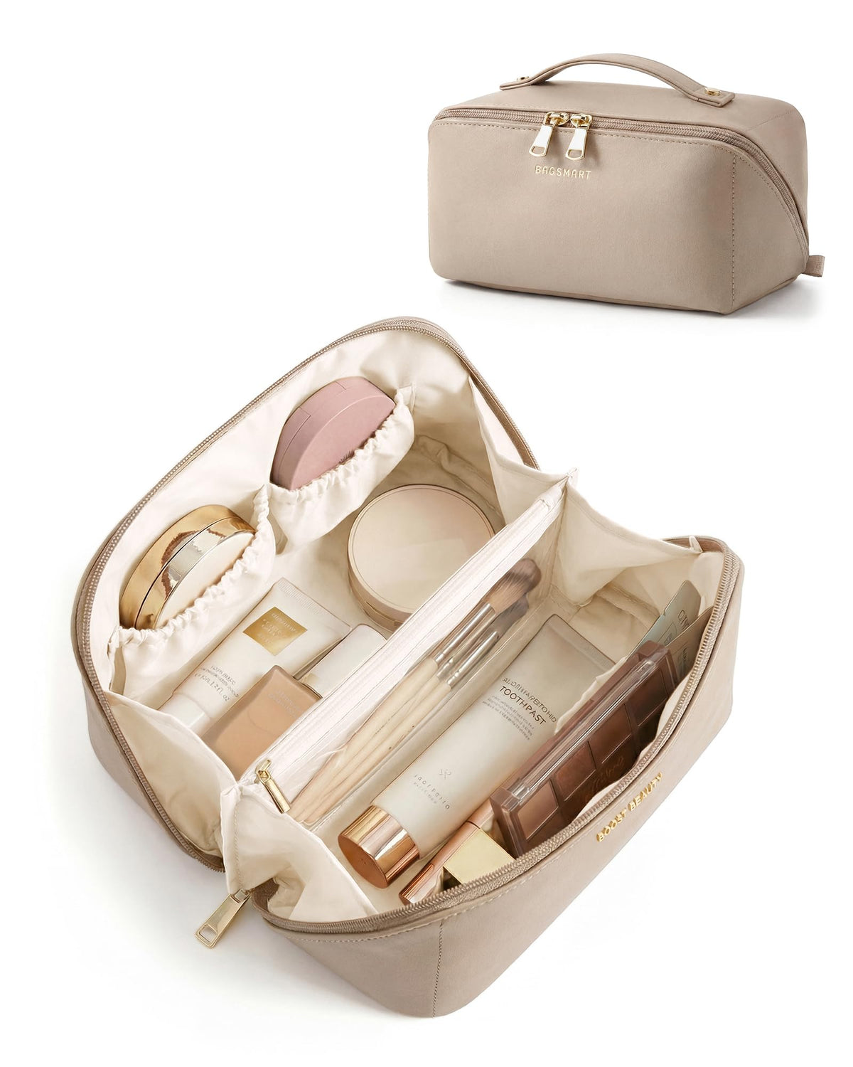 BAGSMART Makeup Bag Travel Toiletry Bag for Women, Make Up Bags