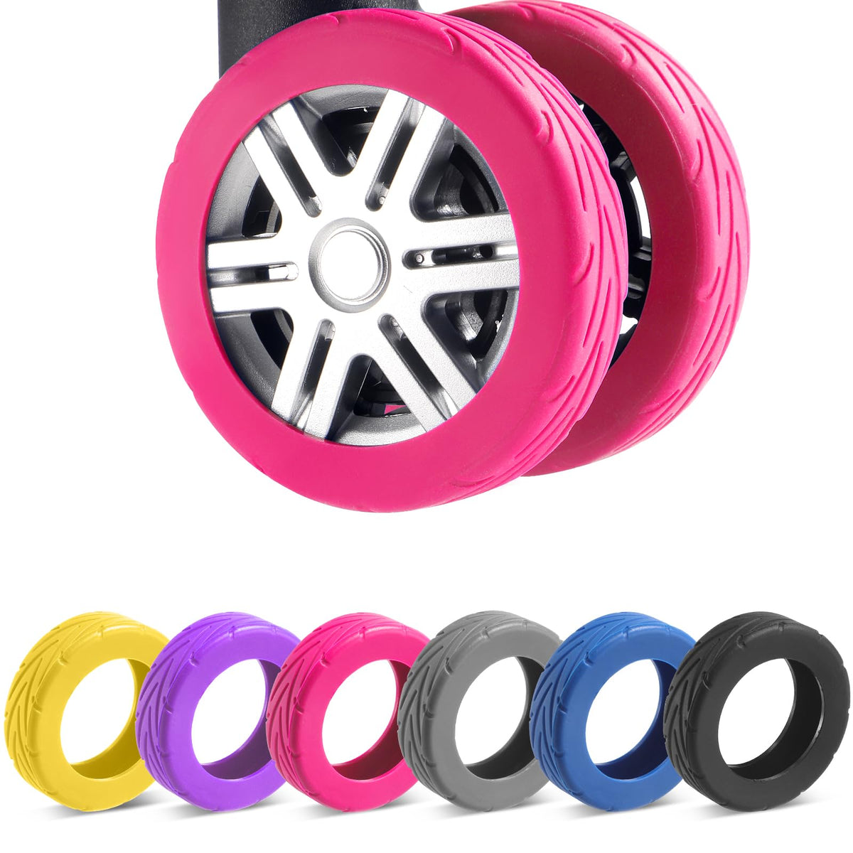 Wanzhuango 8Pcs Upgrade Luggage Wheel Covers,Essential Travel Accessories